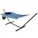 Hammock Chair Stand Set Cotton Swing with Pillow & Cup Holder
