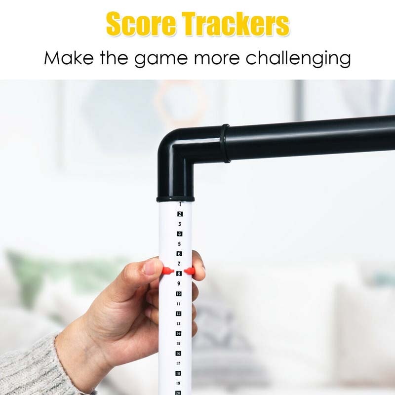 Indoor/Outdoor Ladder Ball Toss Game Set Fun Lawn Game Built-in Score Tracker with 6 PE Bolas & Carrying Bag