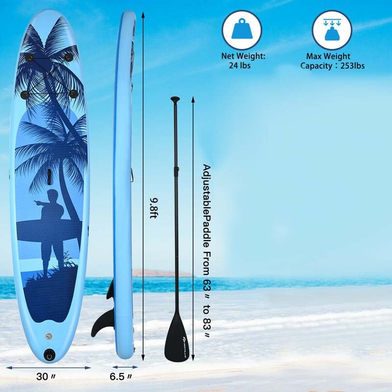 10' Adult Youth Inflatable Stand Up Paddle Board - Size M