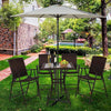28.5'' Outdoor Patio Square Glass Top Table with Umbrella Hole - Bestoutdor