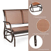 2 Person Outdoor Glider Bench 48" Backyard Loveseat Rocker Lounge Chair Patio Swing Glider Bench with Metal Frame