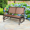48" Outdoor Glider Bench 2 Person Patio Swing Glider Chair Backyard Rocking Loveseat Rocker Bench with Metal Frame, Breathable Fabric