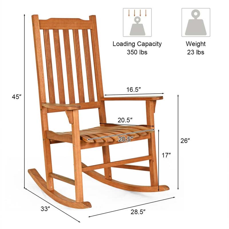 Outdoor Rocking Chair Single Rocker for Patio Deck