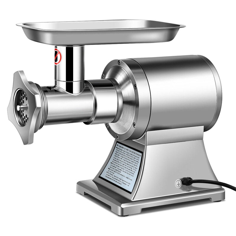 Commercial Meat Grinder 550LB/H Heavy Duty Industrial Meat Mincer 1.5HP 1100W Electric Sausage Stuffer with 2 Blades, Grinding Plates & Stuffing Tubes