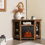 45" Corner Fireplace TV Stand Entertainment Center for TVs up to 50" with 18" Electric Fireplace & Adjustable Shelves