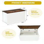 Flip-top Storage Chest with Pneumatic Rod & Safety Hinges 35.5” Storage Bench Deck Box for Toys Tools