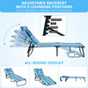 Folding Beach Chaise Lounge Chair 5-Position Adjustable Sunbathing Recliner with Face Hole & Dechatable Pillows