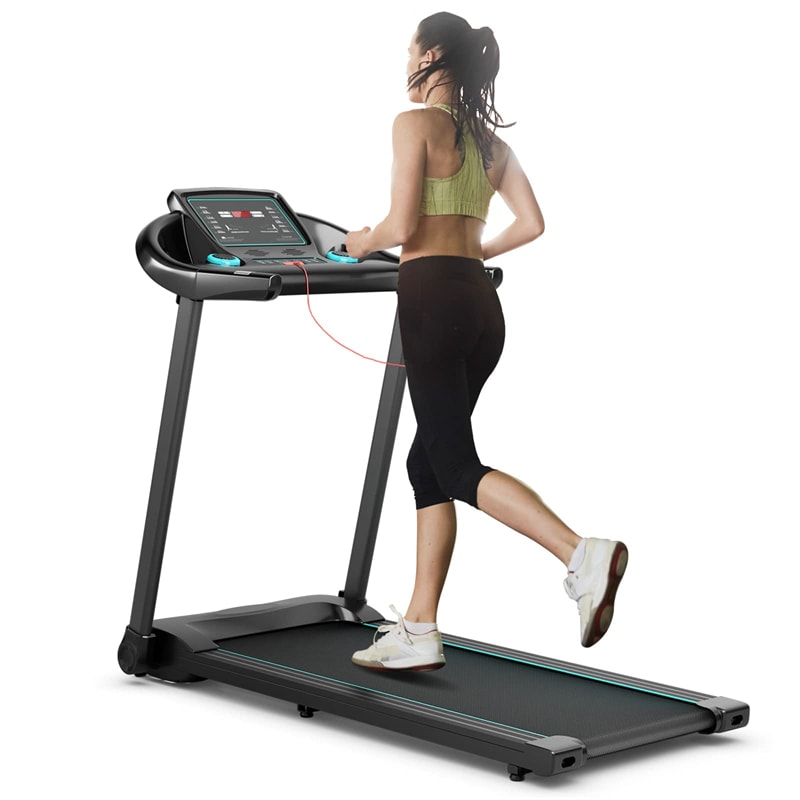 2.25HP Folding Treadmill Portable Electric Superfit Treadmill Walking Running Machine with APP Control LED Display Bluetooth Speaker
