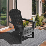 HDPE Adirondack Chair Weather Resistant Outdoor Patio Deck Chairs with Retractable Ottoman