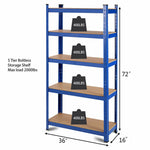 5 Tier Metal Garage Shelving for Storage Heavy Duty Garage Organization Adjustable Tool Utility Rack