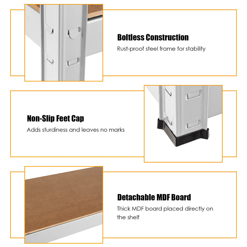 5 Tier Heavy Duty Metal Garage Shelving Unit Adjustable Garage Storage Rack Tool Utility Shelf