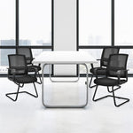 Mid Back Mesh Office Guest Chair Conference Chair with Adjustable Lumbar Support & Upholstered Seat