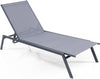 Outdoor Chaise Lounge Chair 6-Position Adjustable Sunbathing Chair Patio Garden Poolside Reclining Chair with Quick-Drying Fabric