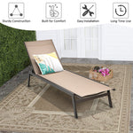 Outdoor Chaise Lounge Chair Reclining Pool Chair with 6-Position Adjustable Backrest