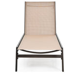 Outdoor Chaise Lounge Chair Patio Reclining Chair with 6-Position Adjustable Back