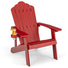 Outdoor HIPS Adirondack Chair Weather Resistant Wood Patio Chair with Hidden Cup Holder & 380 LBS Weight Capacity