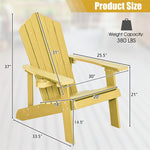 Outdoor HIPS Adirondack Chair Weather Resistant Wood Patio Chair with Hidden Cup Holder & 380 LBS Weight Capacity