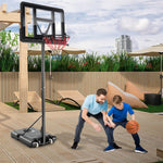 Outdoor Portable Basketball Hoop 12-Level Height Adjustable Basketball Goal System with 44 Inch Shatterproof Backboard for Kids Teens Adults