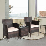 3 Pieces Patio Rattan Wicker Furniture Sets with Table - Bestoutdor