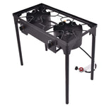 150,000 BTU Double Burner Propane Cooker Outdoor Stove for Picnic BBQ Grill with Adjustable Detachable Legs