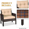 3 Pieces PE Rattan Wicker Chair Set with Seat Cushions - Bestoutdor