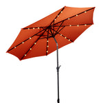 Outdoor 9 FT Offset Patio Umbrella with Solar LED Light - Blue - Bestoutdor