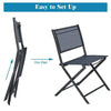 3 Pcs Outdoor Bistro Table Set Folding Porch Furniture - Bestoutdor