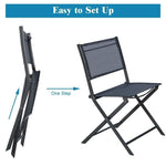 3 Pcs Outdoor Bistro Table Set Folding Porch Furniture - Bestoutdor