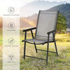 2PCS Patio Folding Dining Chairs Outdoor Sling Chairs Metal Frame Portable Chairs with Armrests for Lawn Garden Deck Camping Beach