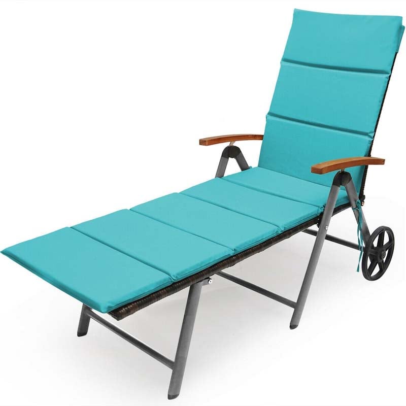 Outdoor Chaise Lounge Chair Rattan Recliner Chair - Bestoutdor