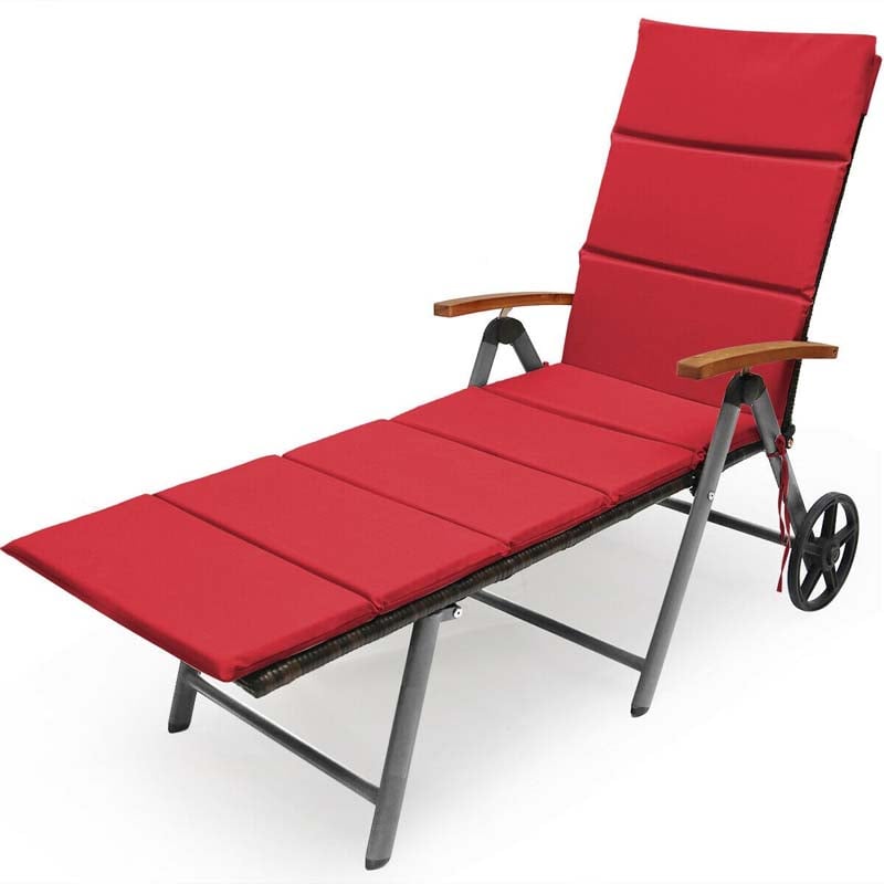 Outdoor Chaise Lounge Chair Rattan Recliner Chair - Bestoutdor