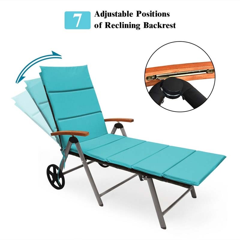 Outdoor Chaise Lounge Chair Rattan Recliner Chair - Bestoutdor