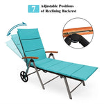 Outdoor Chaise Lounge Chair Rattan Recliner Chair - Bestoutdor