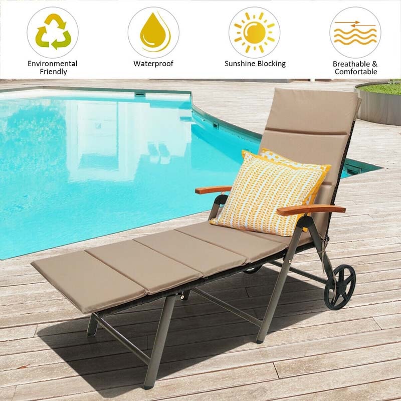 Outdoor Chaise Lounge Chair Rattan Recliner Chair - Bestoutdor