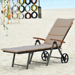 Outdoor Chaise Lounge Chair Rattan Recliner Chair - Bestoutdor