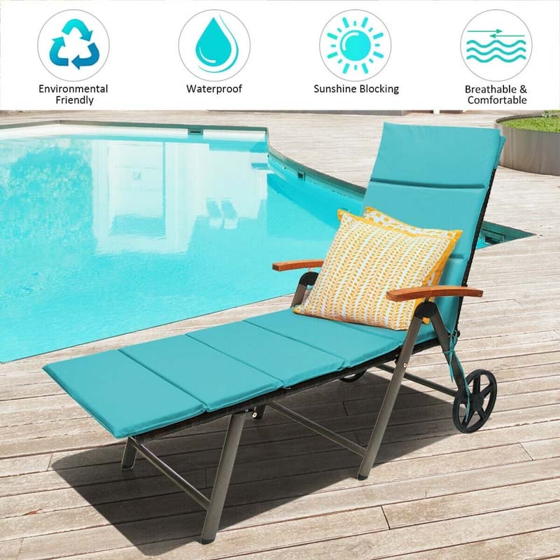 Outdoor Chaise Lounge Chair Rattan Recliner Chair - Bestoutdor