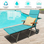 Outdoor Chaise Lounge Chair Rattan Recliner Chair - Bestoutdor