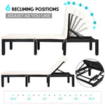 Cushioned Height Adjustable Patio Rattan Lounge Chair - Bestoutdor