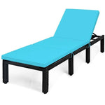 Cushioned Height Adjustable Patio Rattan Lounge Chair - Bestoutdor