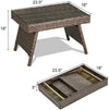 Patio Folding PE Rattan Wicker Table - Bestoutdor