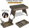 Patio Folding PE Rattan Wicker Table - Bestoutdor