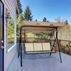 Outdoor Porch Swing Lounge Chair 3 Person with Top Canopy