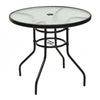 32" Patio Tempered Glass Round Table with Umbrella Hole