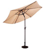 10FT Patio Umbrella  6 Ribs Tilt Crank  Outdoor Umbrella - Beige - Bestoutdor