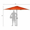 9FT Patio Umbrella  6 Ribs Tilt Crank  Outdoor Umbrella - Bestoutdor