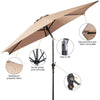 10FT Patio Umbrella  6 Ribs Tilt Crank  Outdoor Umbrella - Beige - Bestoutdor