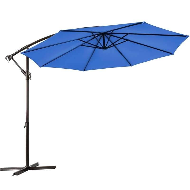 10 ft Aluminum Cantilever Hanging Patio Umbrella - Beige - Bestoutdor