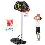 Outdoor Indoor Portable Basketball Hoop System 4.25-10FT Adjustable Basketball Goal with 44’’ Shatterproof Backboard & Fillable Base