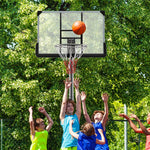 Portable Outdoor Basketball Hoop 64’’-79’’ Adjustable Poolside Basketball Goal System with 44" Backboard Wheeled Fillable Base