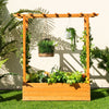 Raised Garden Bed Wood Planter Box with Roof and side Trellis for Climbing Plants Vines